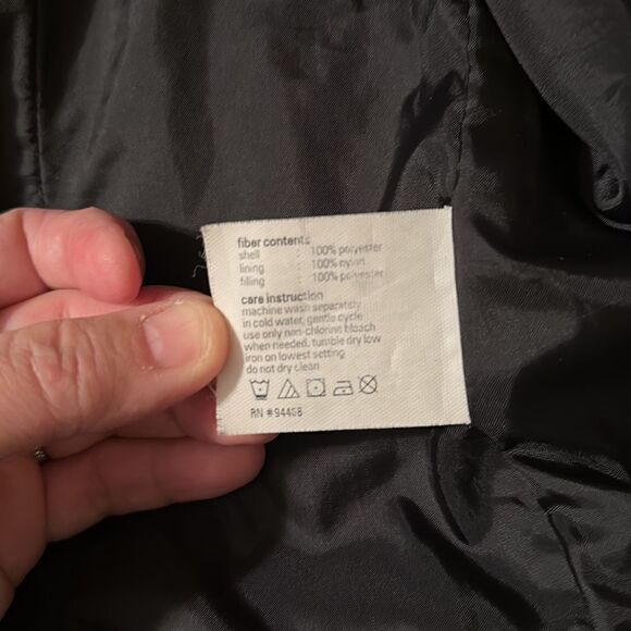 ESPRIT M Black Quilted Lightly Insulated Hooded Full Zip Jacket - Picture 11 of 14